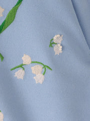 スズラン刺繍ニットカーディガン