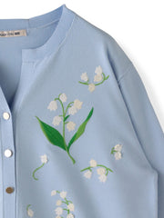 スズラン刺繍ニットカーディガン