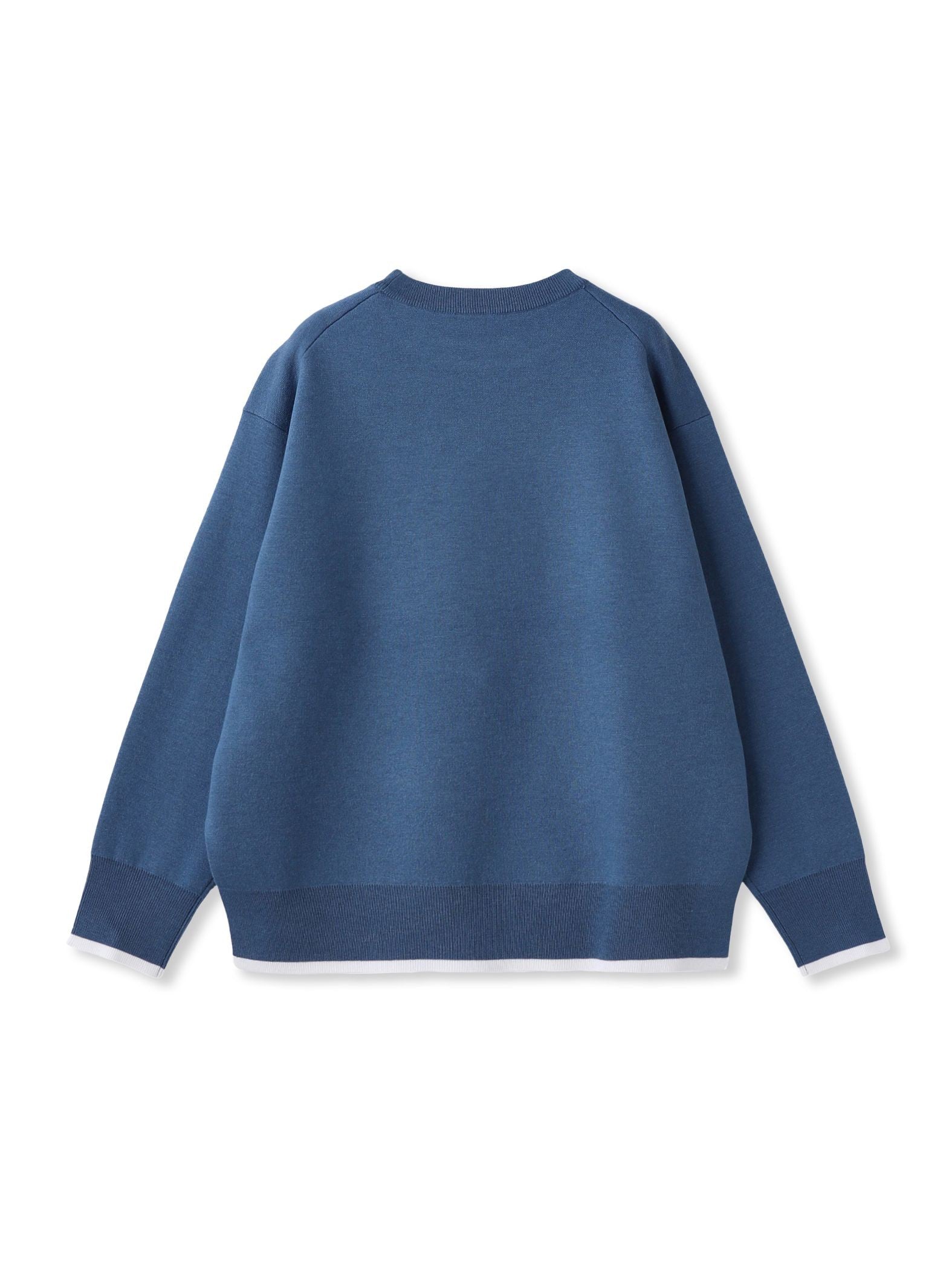 配色クルーネックニット≪洗える≫