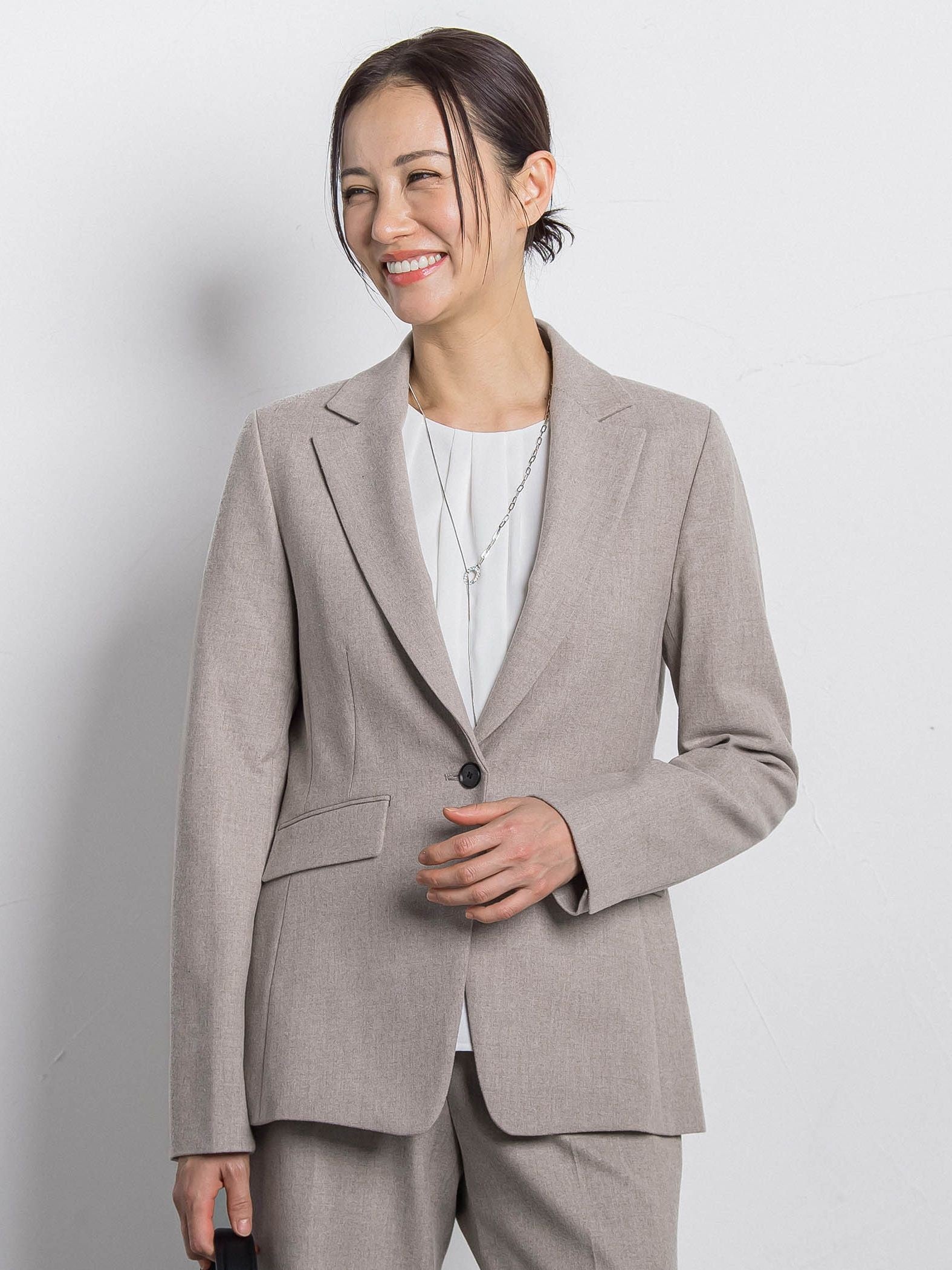 両面起毛テーラードジャケット≪洗える/セットアップ対応≫