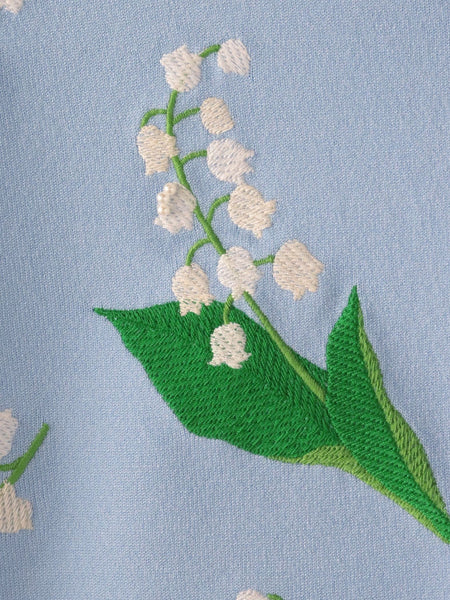 スズラン刺繍ニットカーディガン