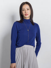 【WEB限定】吸湿発熱スムースストレッチタートルカットソー