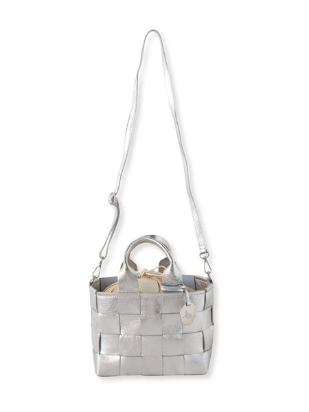 【BEVINI】シルバーハクトートバッグ