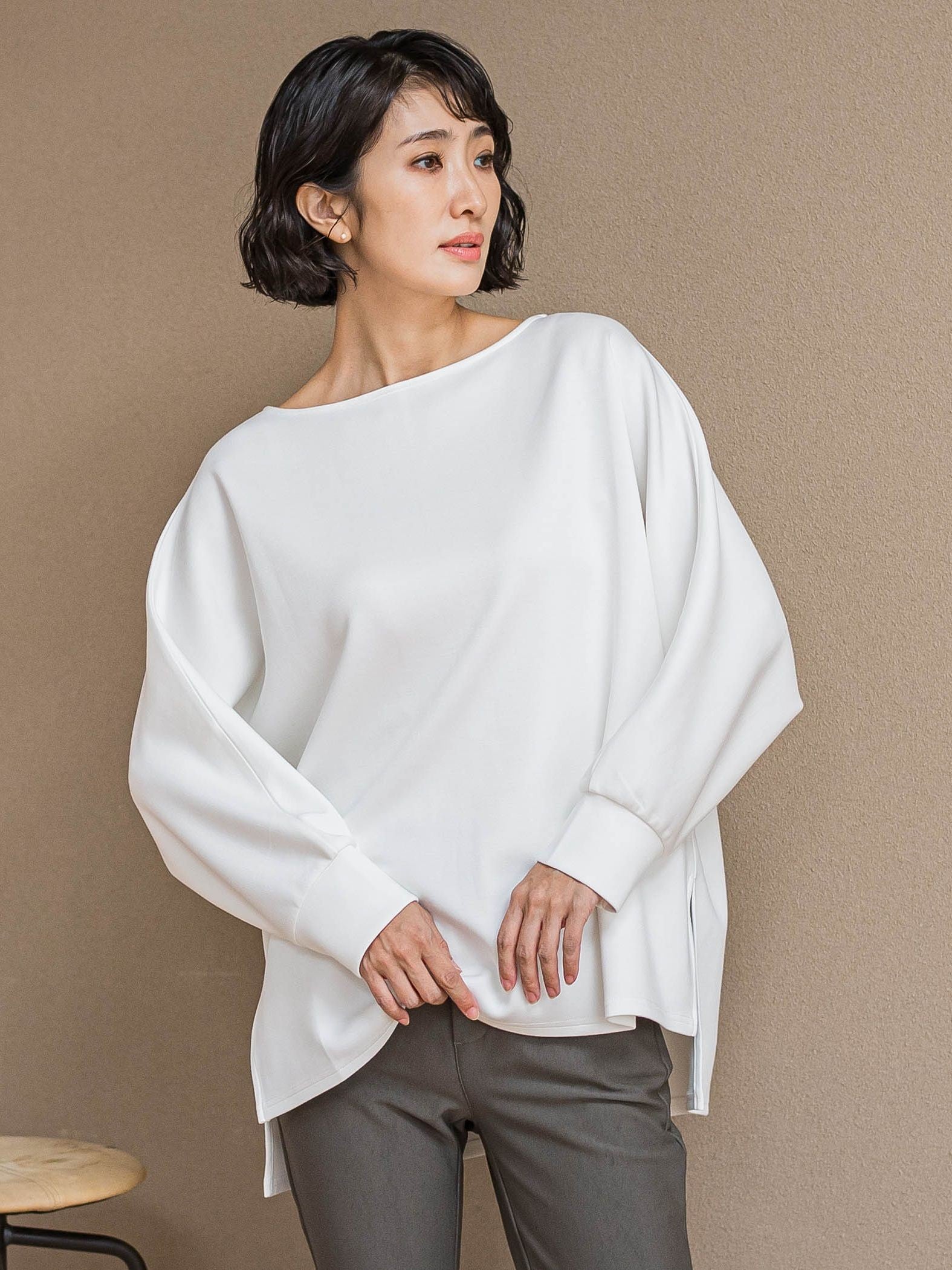 【WEB限定】”もっちり素材”ダンボールドルマンプルオーバー≪手洗い可能≫