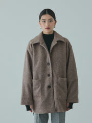 ショール付きスライバーニットコート