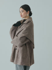 ショール付きスライバーニットコート