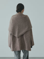 ショール付きスライバーニットコート