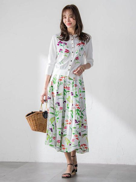 【KEITA KAWASAKI × Viaggio Bluコラボ】リリープリントスカート