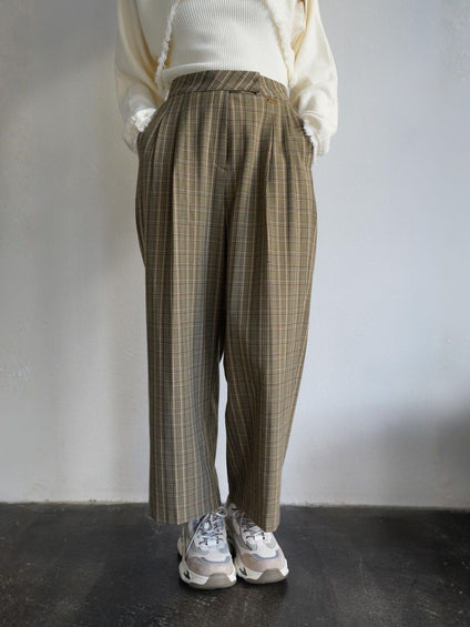 Glen Check Wide Pants［under150cmさんもオススメ］≪手洗い可能≫