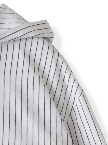 【大きいサイズ】ドビーストライプフードシャツ