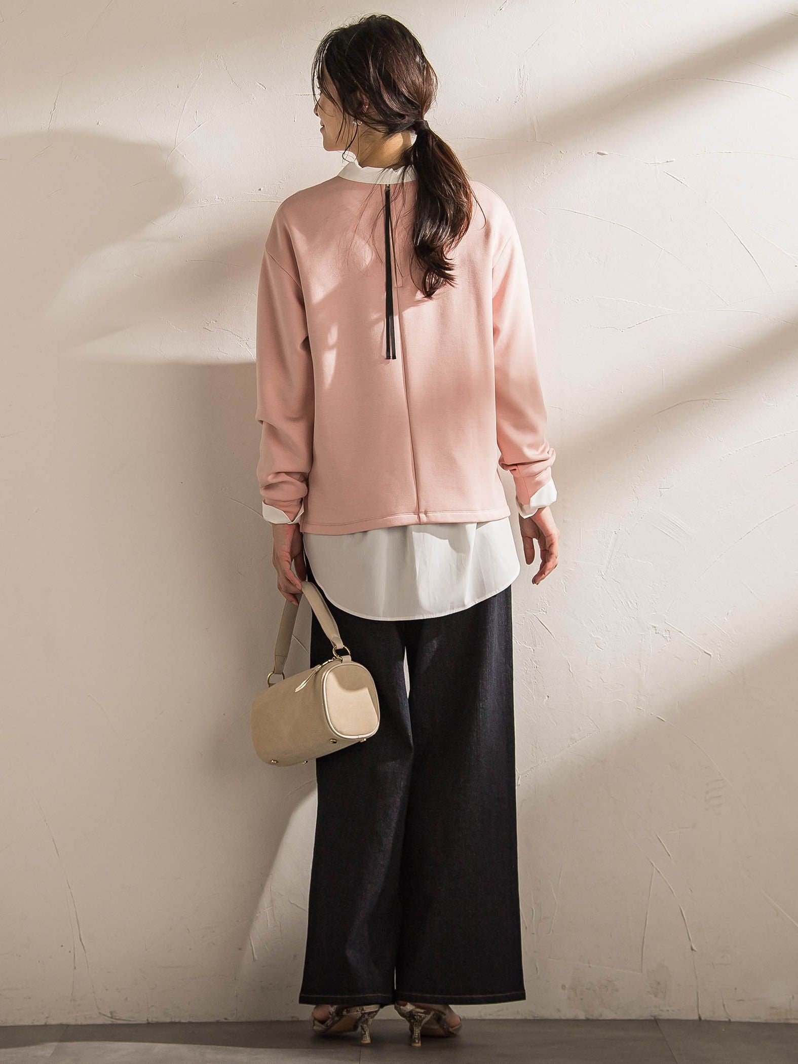 【WEB限定】《暖色美》裏起毛クルーネックトップス≪手洗い≫