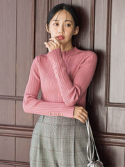 袖ボタンランダムリブニット≪手洗い可能≫