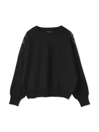 ショルダーレースニットプルオーバー≪手洗い可能≫