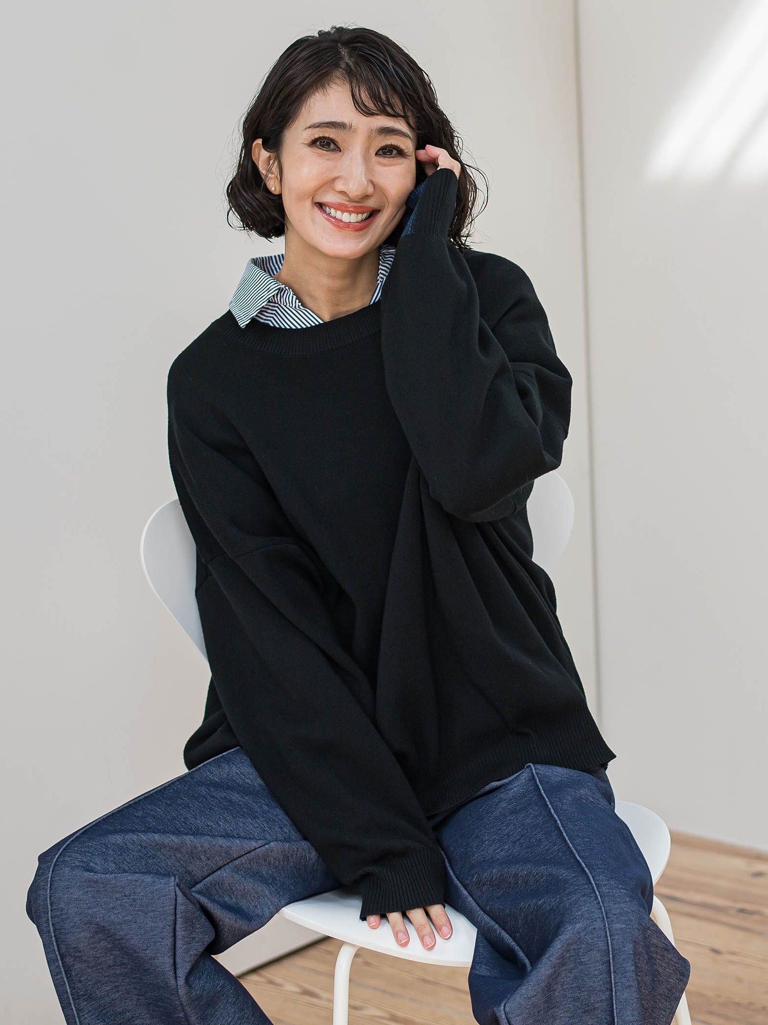 【WEB限定】”3コーデが叶う2点セット”ニット×シャツ≪手洗い可能≫