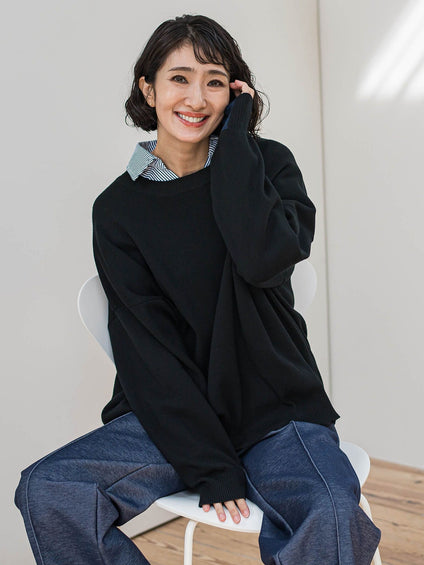 【WEB限定】”3コーデが叶う2点セット”ニット×シャツ≪手洗い可能≫