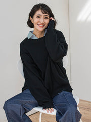 【WEB限定】”3コーデが叶う2点セット”ニット×シャツ≪手洗い可能≫