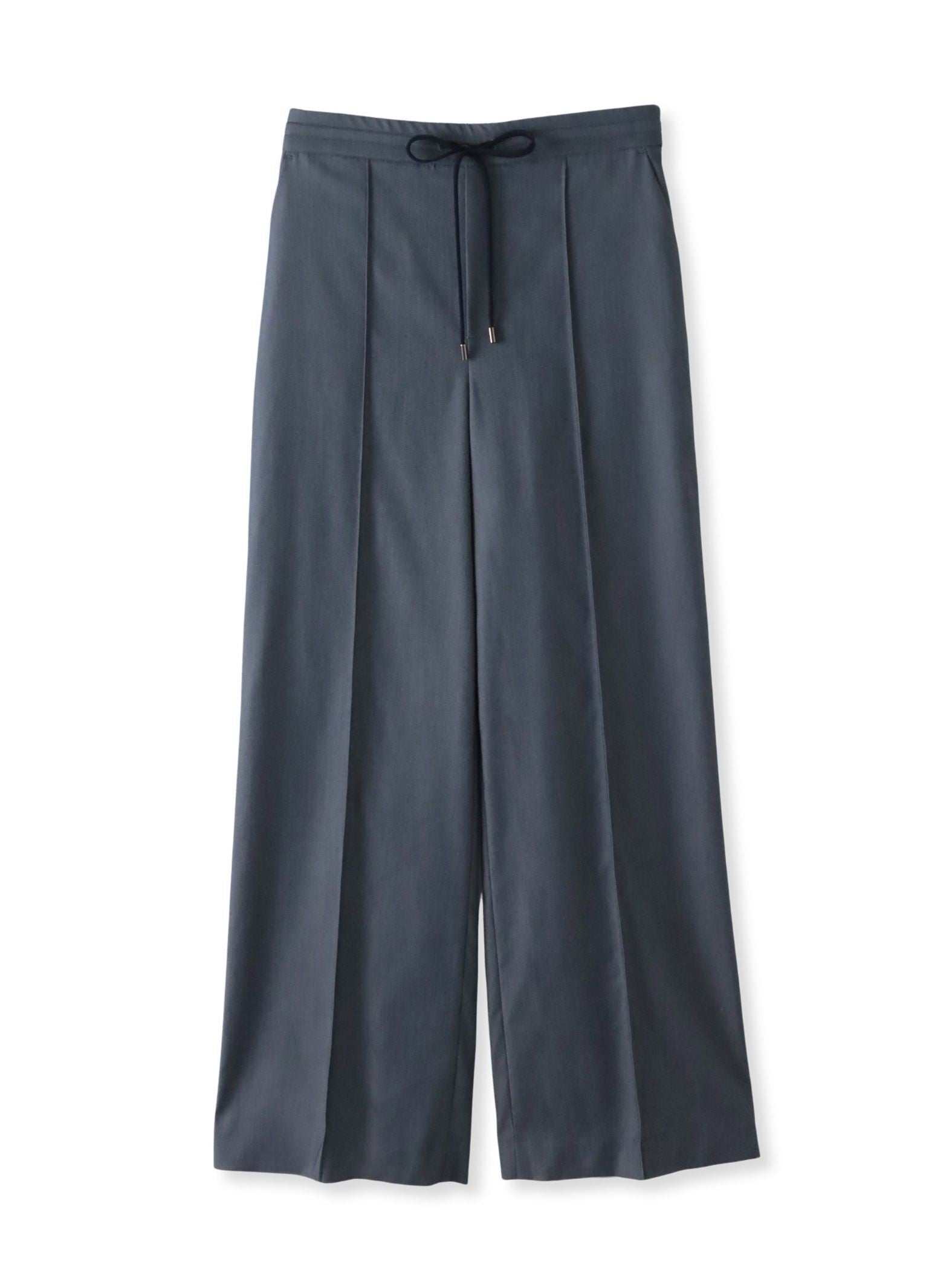 【WEB限定】デニム見えシャンブレーワイドパンツ≪洗濯機で洗える≫