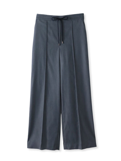 【WEB限定】デニム見えシャンブレーワイドパンツ≪洗濯機で洗える≫
