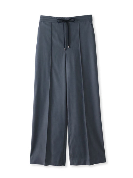 【WEB限定】デニム見えシャンブレーワイドパンツ≪洗濯機で洗える≫