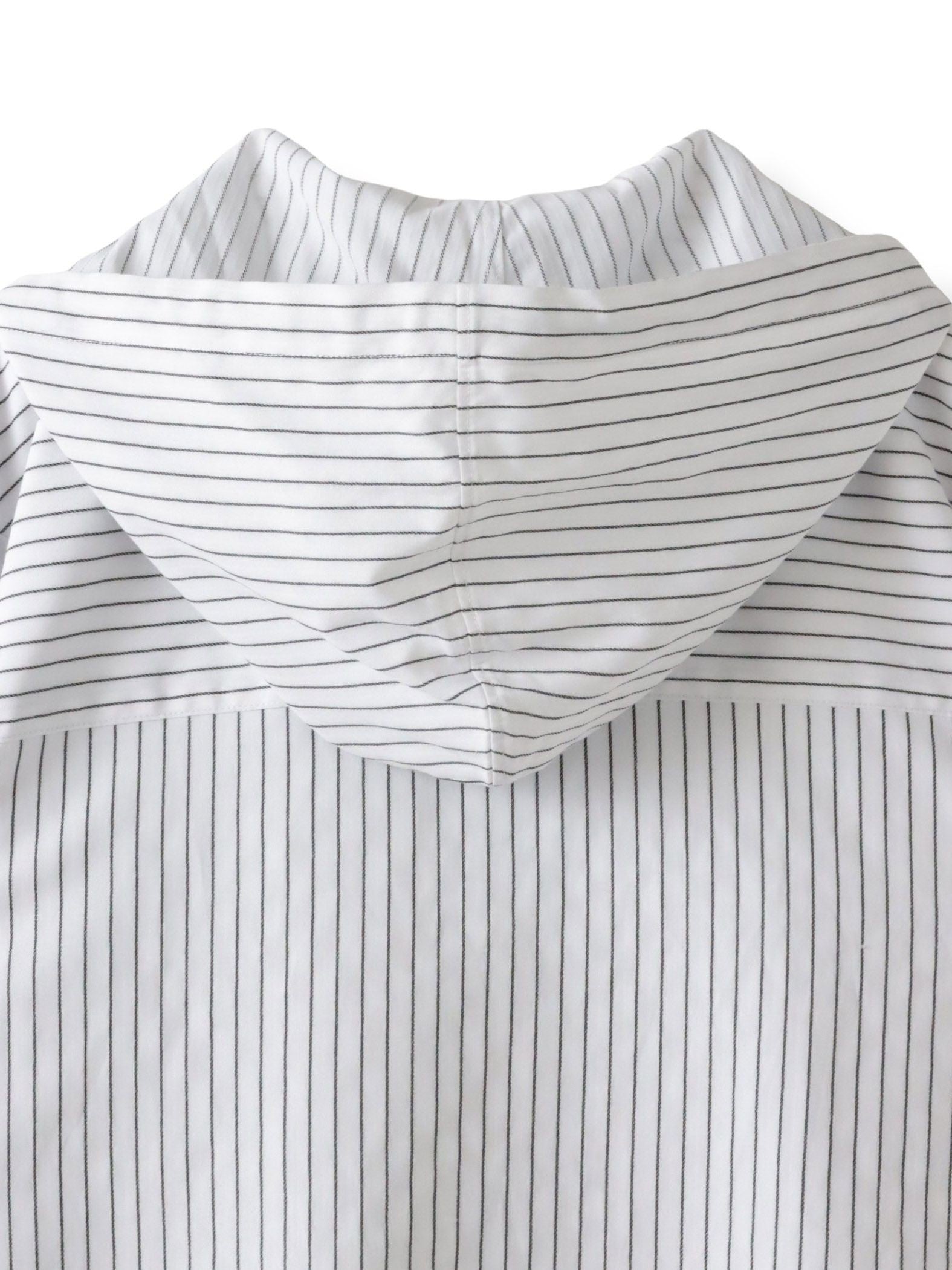 【大きいサイズ】ドビーストライプフードシャツ