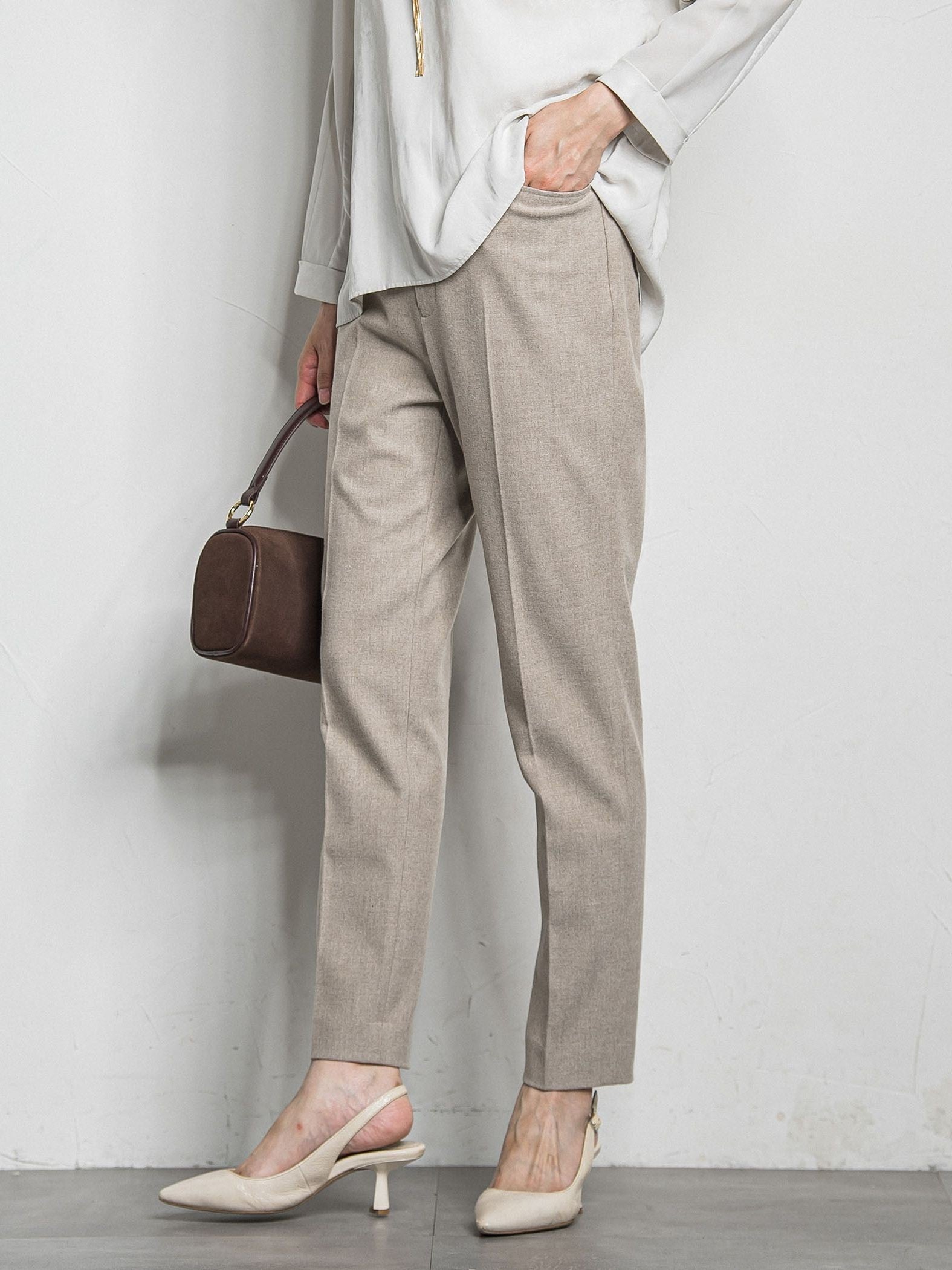 両面起毛テーパードパンツ≪WEB限定13号/洗える/セットアップ対応≫