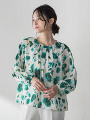 フラワープリントブラウス