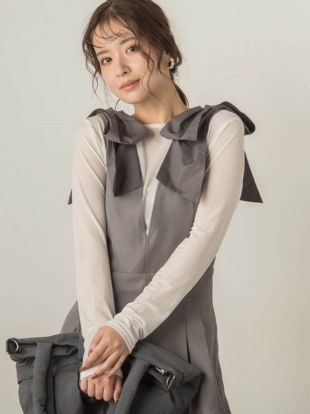 ニュアンスベロアアシメタックカットソー≪手洗い可能≫