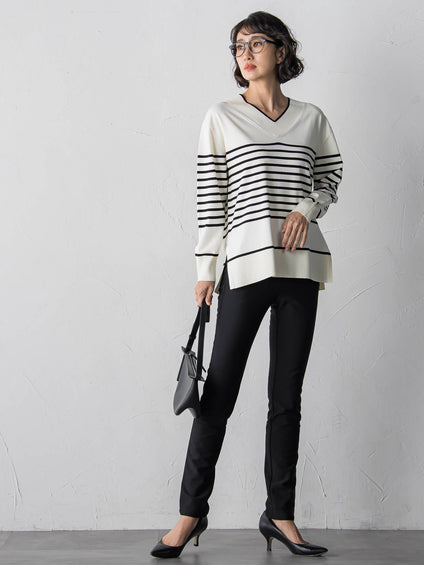 【大きいサイズ】Vネックニット≪手洗い可能≫