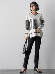 【大きいサイズ】Vネックニット≪手洗い可能≫