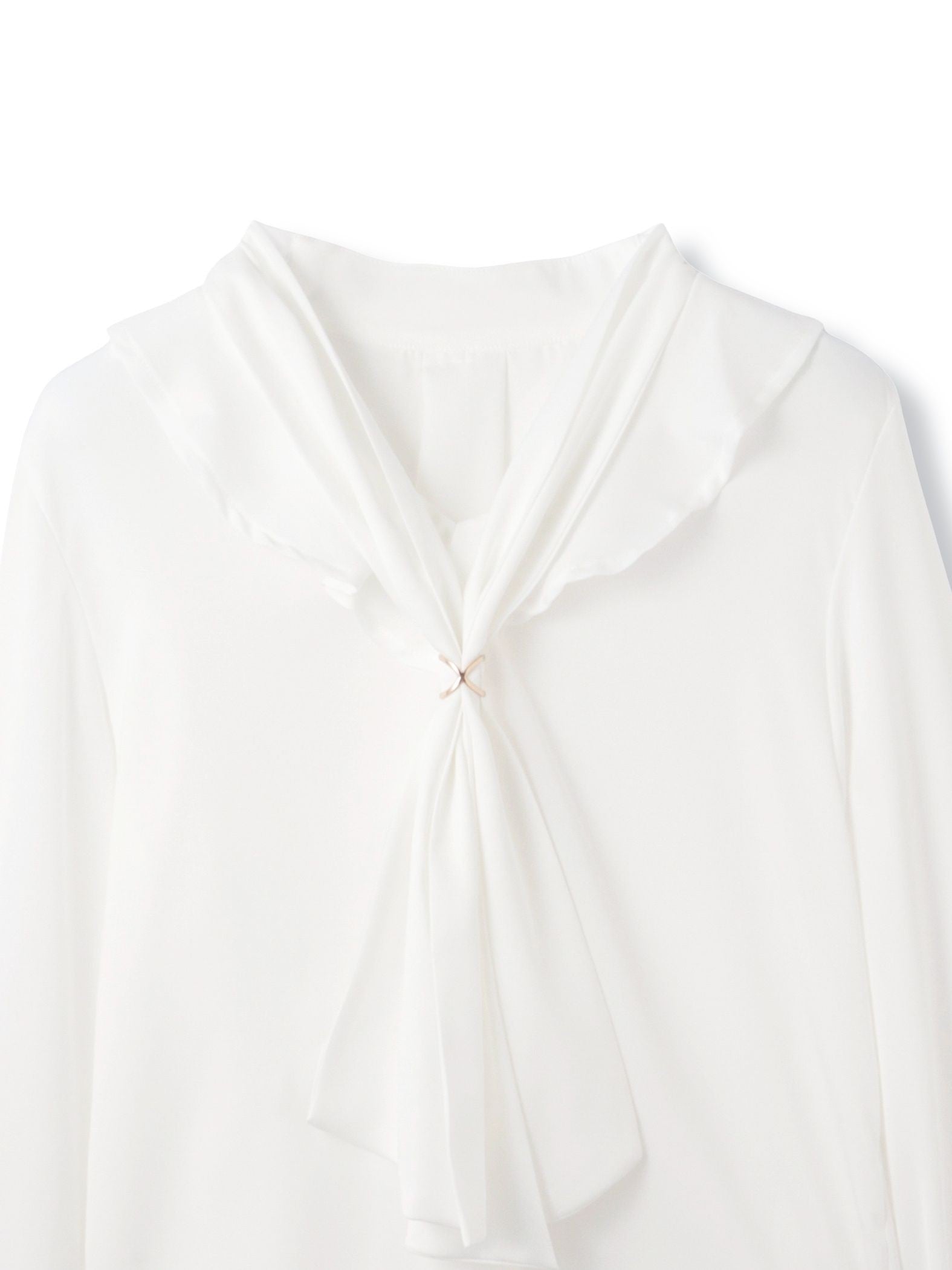 ベネシャンVネックフリルボウタイブラウス