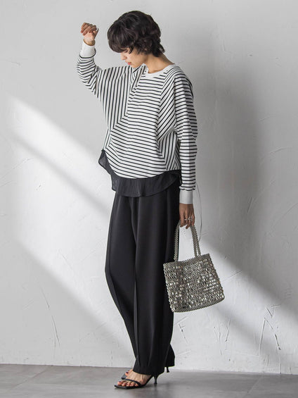 ポンチローマラウンドヘムドッキングプルオーバー