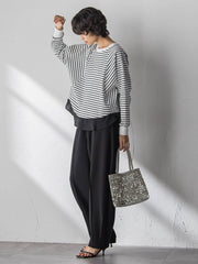 ポンチローマラウンドヘムドッキングプルオーバー