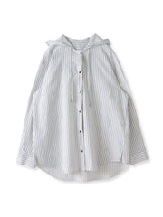【大きいサイズ】ドビーストライプフードシャツ