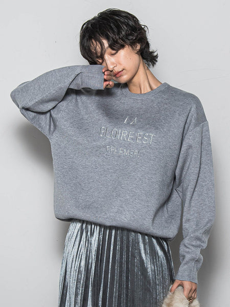 【WEB限定】刺繍ロゴニットプルオーバー≪洗濯機で洗える≫