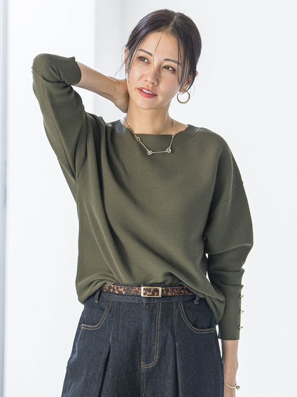 【WEB限定】ソデボタンガーターニット≪11号あり/洗える≫