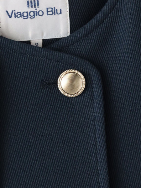 ノーカラーハーフコート