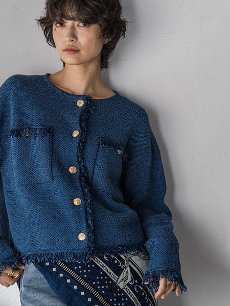 デニムライクニットジャケット