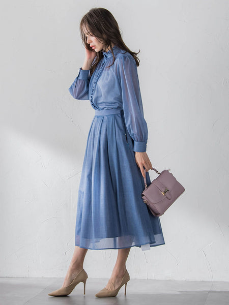 オーガンジーデニムスカート