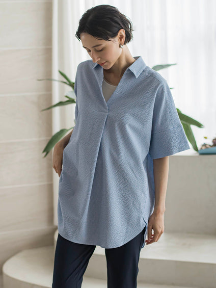 【WEB限定/追加生産】”着るだけでサマになる”頼れるスキッパーチュニック