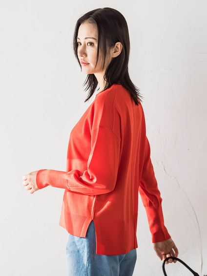 【WEB限定】ベーシックウールクルーネックニット≪洗える≫