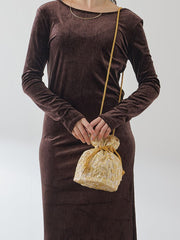 ジャガード巾着ミニバッグ