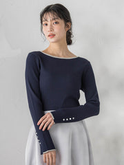 配色RIBニット≪手洗い可能≫