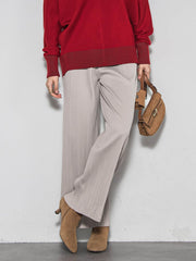 【WEB限定】裏起毛プリーツパンツ≪手洗い可能≫