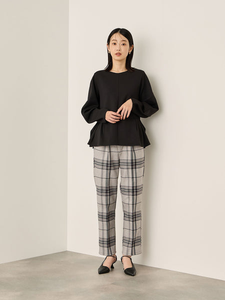 カットジョーゼットウエストタックブラウス≪手洗い可能≫