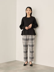 カットジョーゼットウエストタックブラウス≪手洗い可能≫