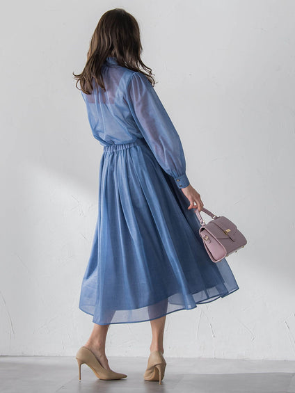 オーガンジーデニムスカート