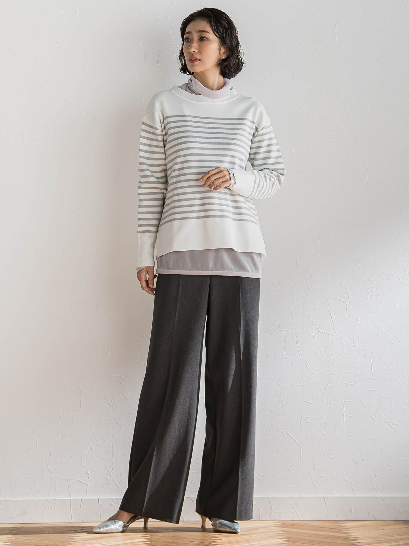 【大きいサイズ】シアー切り替えカットソー