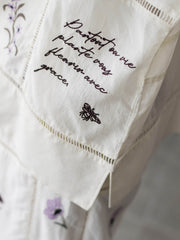 【40周年限定】パッチワーク刺繍オープンカラーシャツ