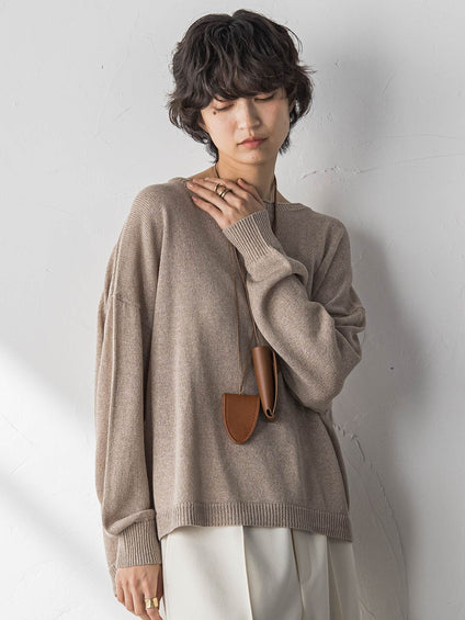 ペーパーブレンドルーズニットプルオーバー