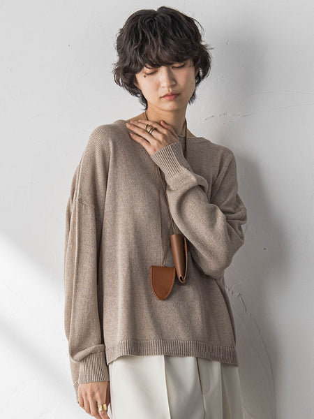ペーパーブレンドルーズニットプルオーバー